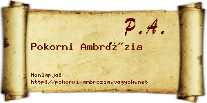 Pokorni Ambrózia névjegykártya